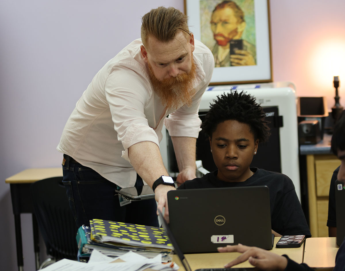 Horizon Science Academy Denison Teacher smiling.